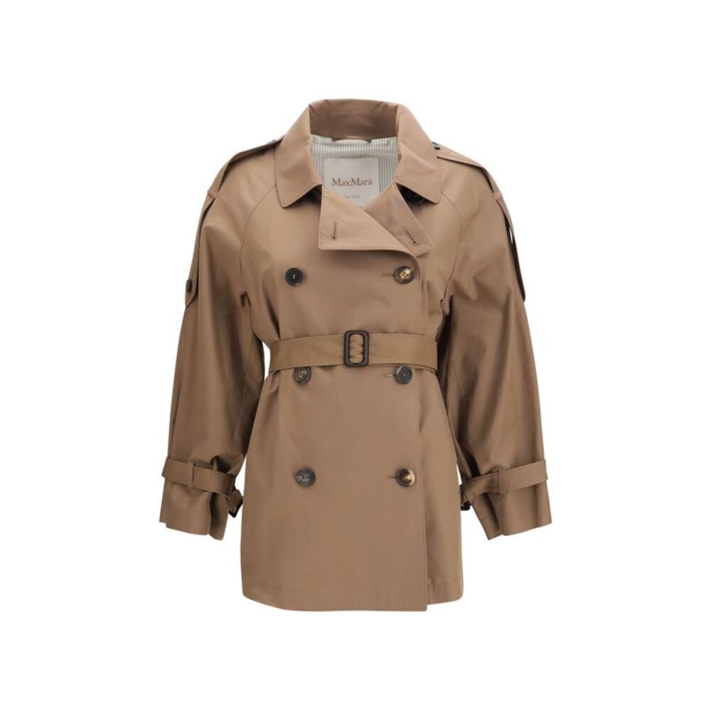 Max Mara The Cube Women Short Water Repellent Twill Trench Coat